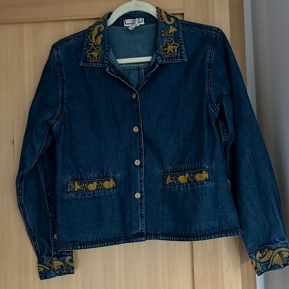 Embroidered denim jacket